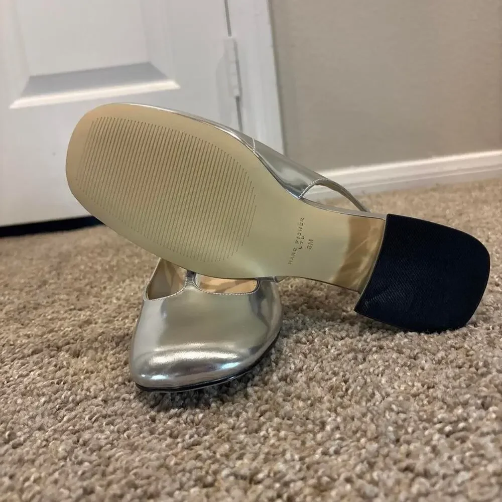 Copied - Silver metallic mary jane heels